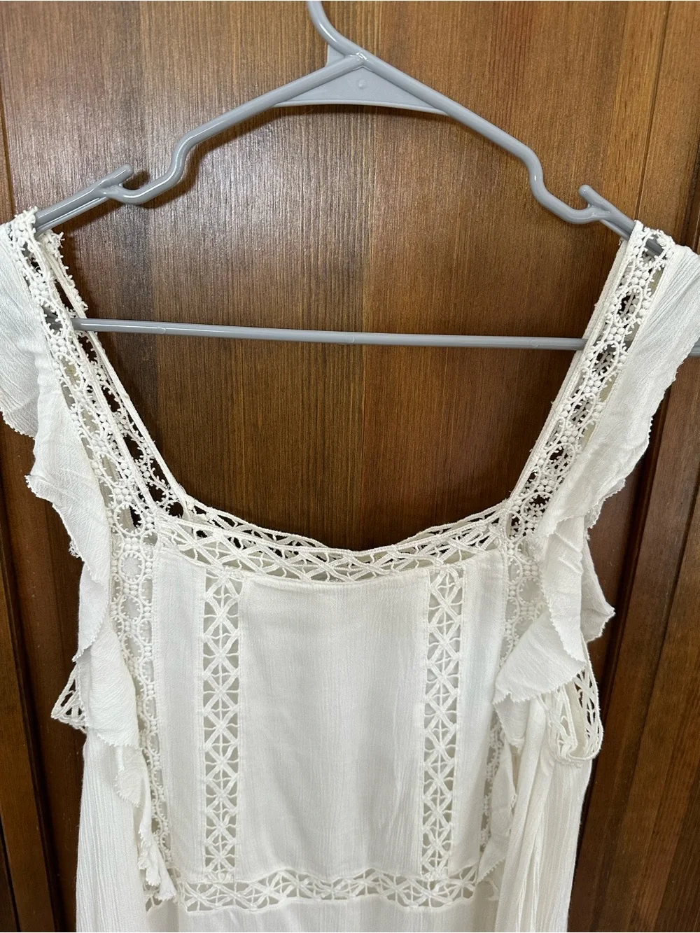 Free People Women’s White Crochet Trim Dress
